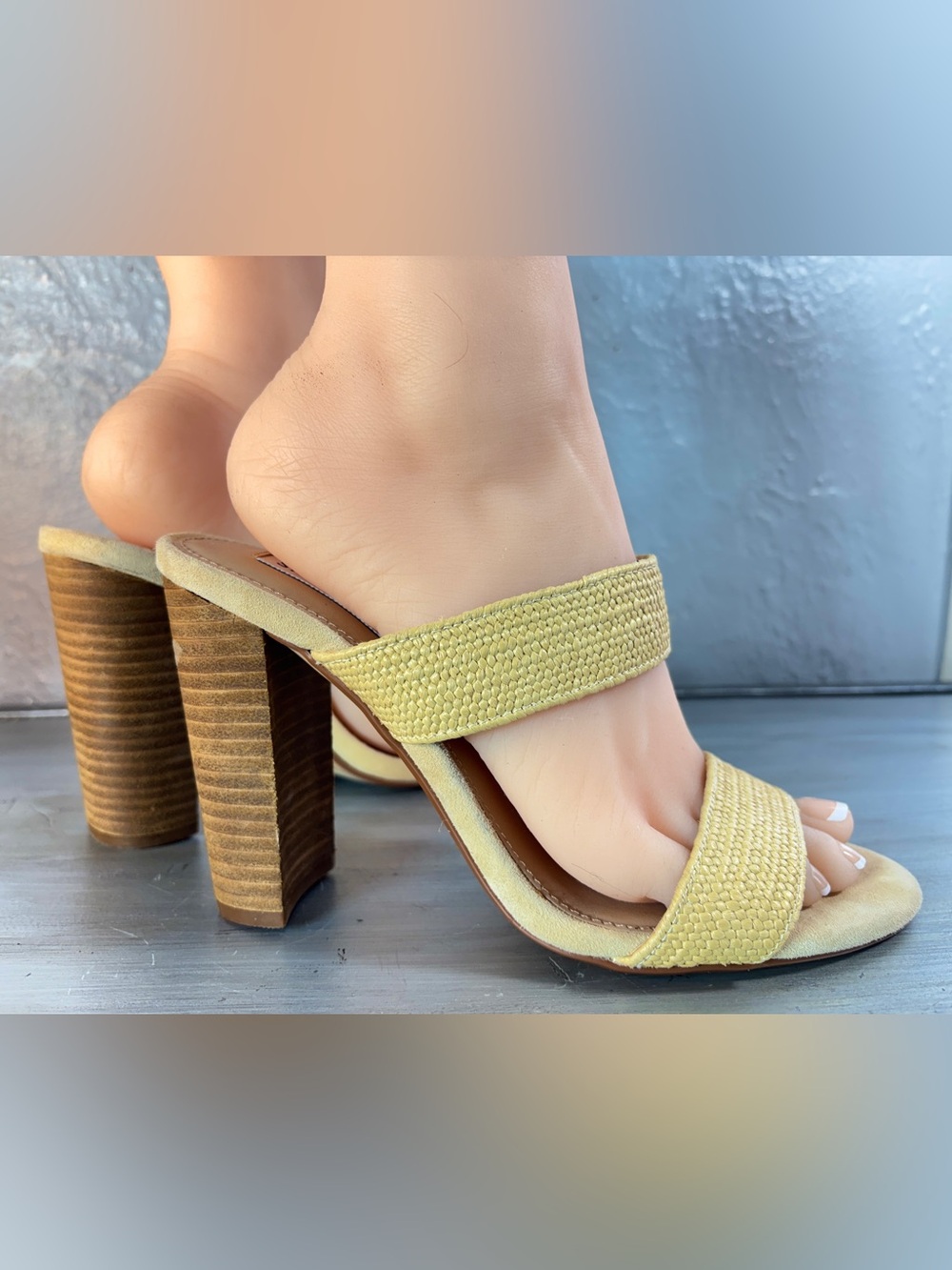 Steve Madden Callen Sandal in Natural Beige Raffia Size 8 1/2 - Picture 3 of 13
